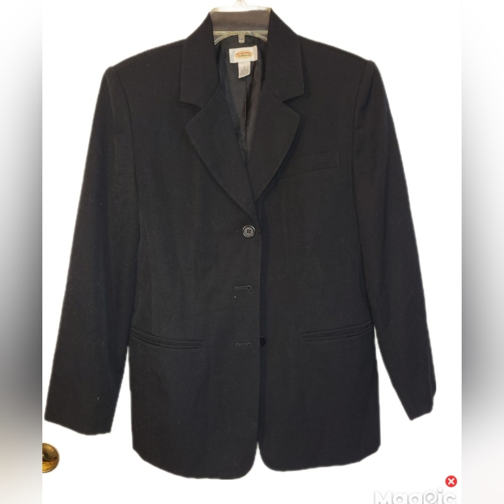 Vintage Talbots Women's Size 6 Black Lightweight Wool Blazer Grannycore